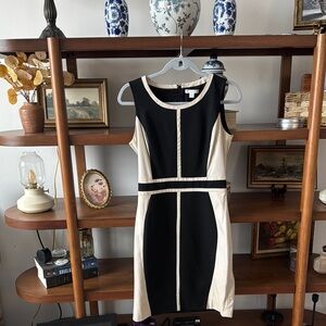 New York & Company Black and White Sheath Dress